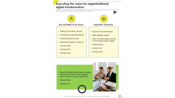 Playbook For Organizational Digital Transformation Template