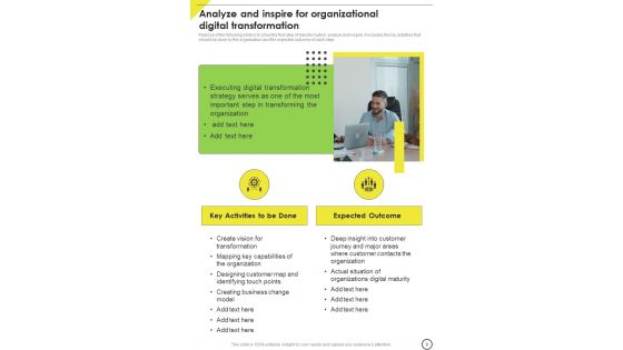 Playbook For Organizational Digital Transformation Template