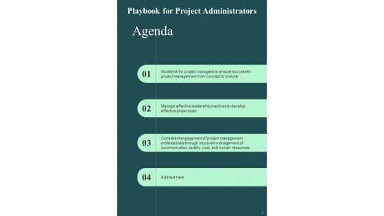 Playbook For Project Administrators Template