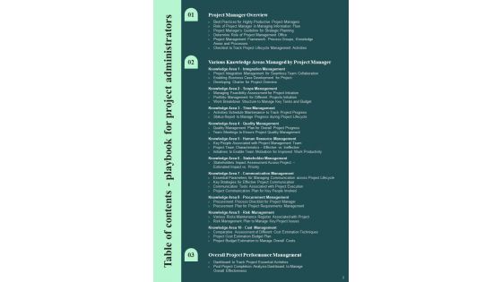 Playbook For Project Administrators Template