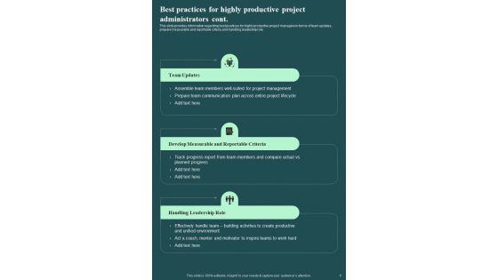 Playbook For Project Administrators Template