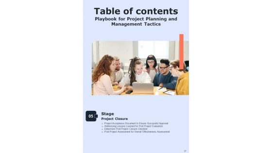 Playbook For Project Planning And Management Tactics Template