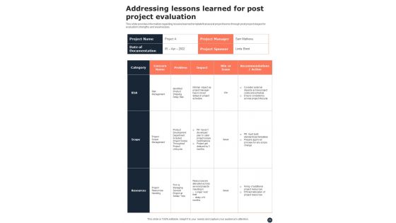 Playbook For Project Planning And Management Tactics Template
