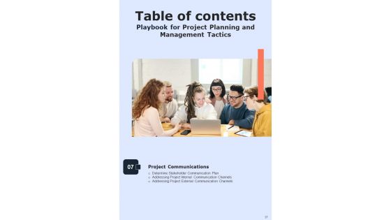 Playbook For Project Planning And Management Tactics Template