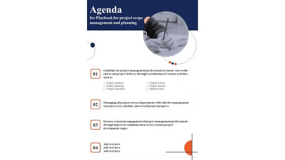 Playbook For Project Scope Management And Planning Template