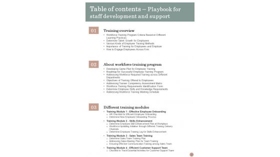 Playbook For Staff Development And Support Template