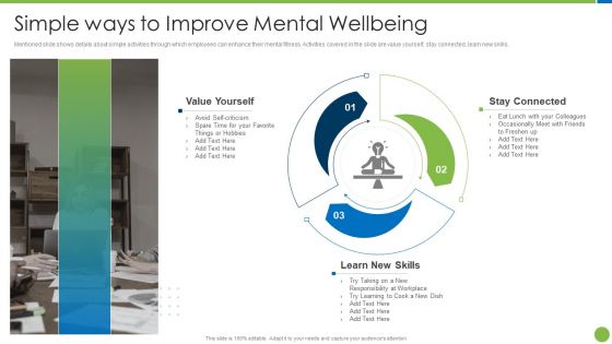 Playbook For Staff Wellbeing Simple Ways To Improve Mental Wellbeing Summary PDF