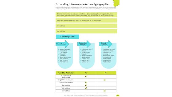 Playbook For Strategic Internal Growth Template
