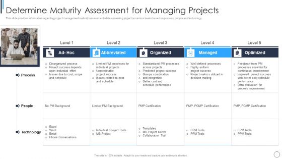 Playbook For Successful Project Management Determine Maturity Assessment Infographics PDF Playbook For Successful Project Management Determine Maturity Assessment Infographics PDF