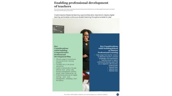 Playbook For Tech Infused Learning Template