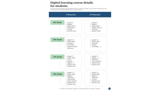 Playbook For Tech Infused Learning Template