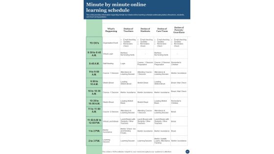 Playbook For Tech Infused Learning Template