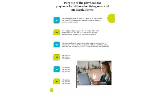Playbook For Video Advertising On Social Media Platforms Template