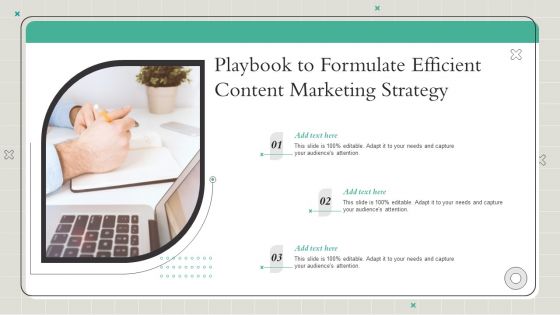 Playbook To Formulate Efficient Content Marketing Strategy Clipart PDF