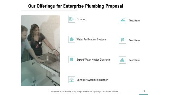 Plumbing And Sanitary Works Proposal Ppt PowerPoint Presentation Complete Deck With Slides
