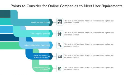 Points To Consider For Online Companies To Meet User Rquirements Ppt PowerPoint Presentation Gallery PDF
