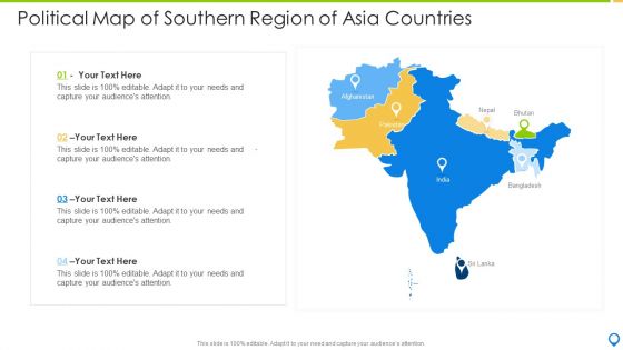 Political Map Of Southern Region Of Asia Countries Information PDF