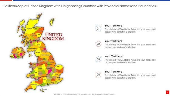 Political Map Of United Kingdom With Neighboring Countries Ppt PowerPoint Presentation Complete Deck With Slides