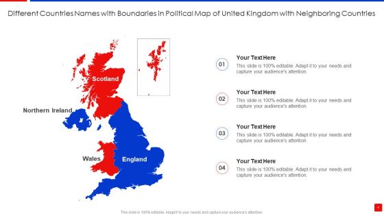 Political Map Of United Kingdom With Neighboring Countries Ppt PowerPoint Presentation Complete Deck With Slides