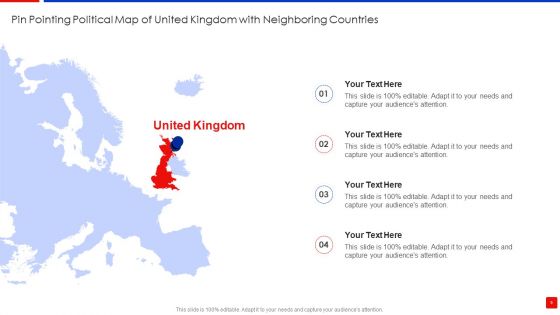 Political Map Of United Kingdom With Neighboring Countries Ppt PowerPoint Presentation Complete Deck With Slides