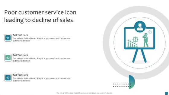 Poor Customer Service Icon Leading To Decline Of Sales Clipart PDF