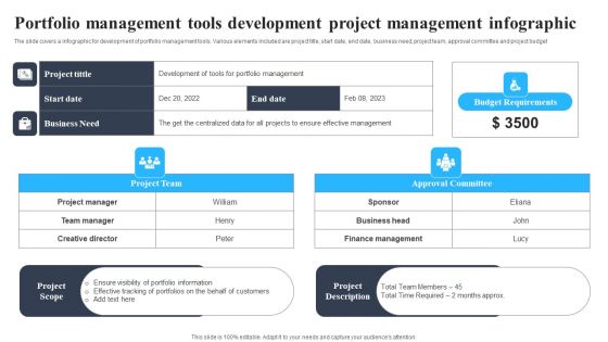 Portfolio Management Tools Development Project Management Infographic Inspiration PDF