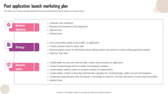 Post Application Launch Marketing Plan Ppt Summary Show PDF Post Application Launch Marketing Plan Ppt Summary Show PDF