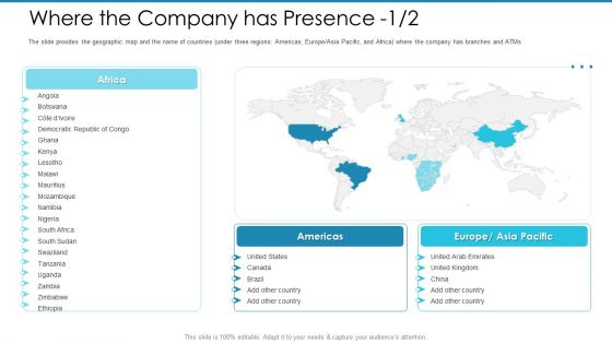Post Initial Pubic Offering Market Pitch Deck Where The Company Has Presence Pacific Information PDF