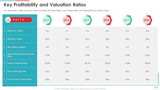 Post Initial Public Offering Equity Financing Pitch Key Profitability And Valuation Ratios Professional PDF