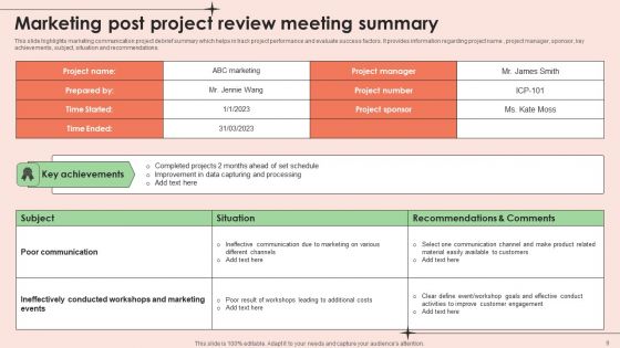 Post Project Review Ppt PowerPoint Presentation Complete Deck With Slides