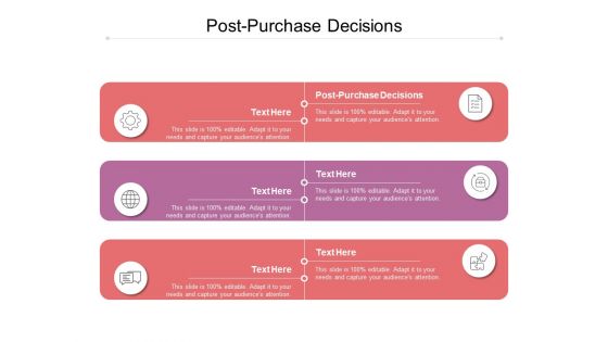 Post Purchase Decisions Ppt PowerPoint Presentation Professional Aids Cpb