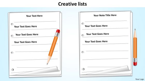 PowerPoint Presentation Editable Creative Lists Ppt Slide