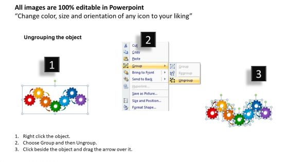 PowerPoint Process Gears Process Teamwork Ppt Slides