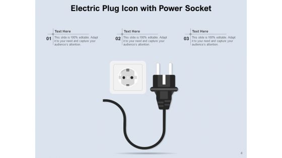 Power Plug Icon Charging Station Power Socket Ppt PowerPoint Presentation Complete Deck