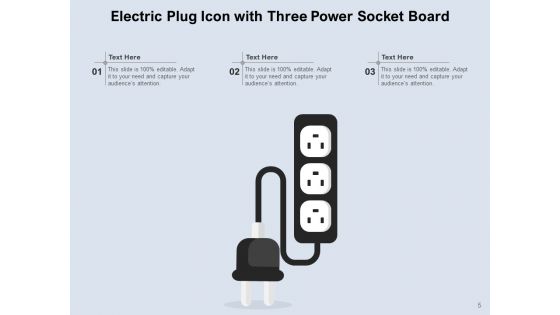 Power Plug Icon Charging Station Power Socket Ppt PowerPoint Presentation Complete Deck
