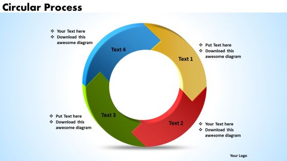 Ppt 4 Stages Circular Process Free PowerPoint Template Templates