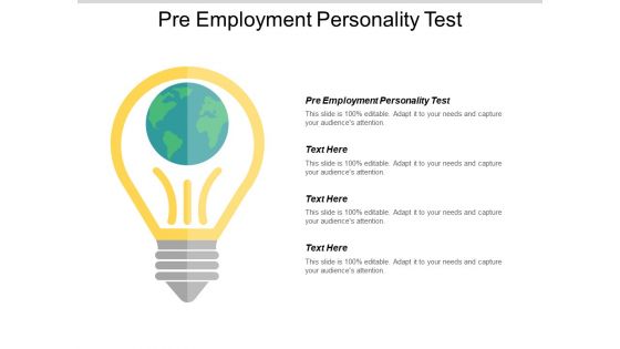 Pre Employment Personality Test Ppt PowerPoint Presentation Infographics Design Inspiration