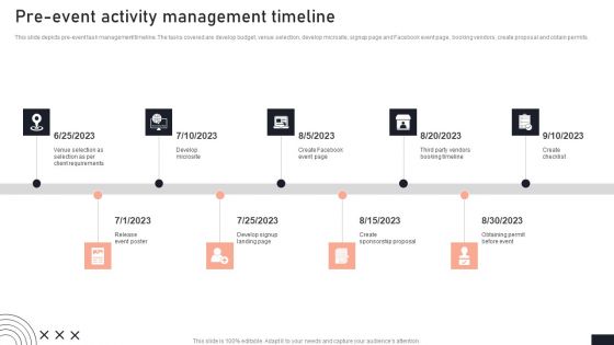 Pre Event Activity Management Timeline Stakeholder Engagement Plan For Launch Event Structure PDF