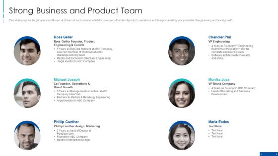 Pre Series A New Venture Financing Pitch Deck Strong Business And Product Team Formats PDF