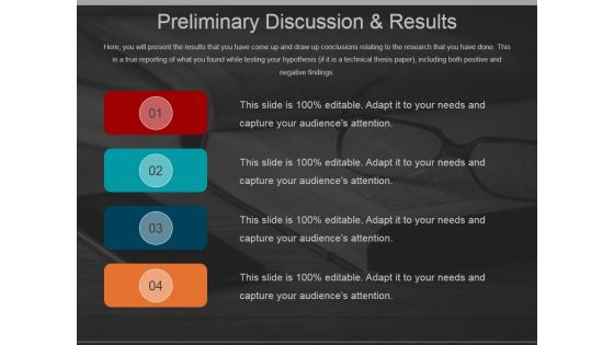 Preliminary Discussion And Results Ppt PowerPoint Presentation Icon Picture