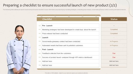 Preparing A Checklist To Ensure Successful Launch Of New Product Launching New Beverage Product Mockup PDF