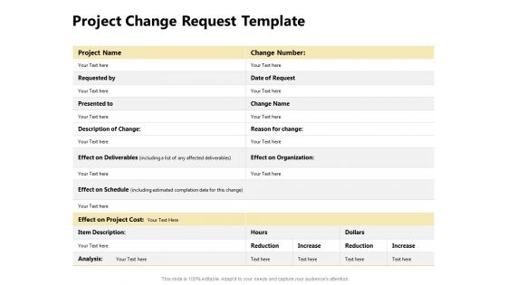 Present Future Budgeting Project Change Request Template Ppt PowerPoint Presentation Show Backgrounds PDF