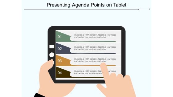 Presenting Agenda Points On Tablet Ppt PowerPoint Presentation Gallery Icons