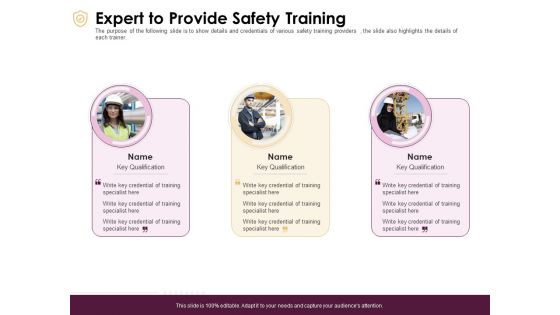 Preventive Measures Workplace Expert To Provide Safety Training Ppt Pictures Topics PDF