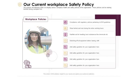 Preventive Measures Workplace Our Current Workplace Safety Policy Graphics PDF