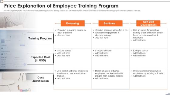 Price Explanation Of Employee Training Program Introduction PDF Price Explanation Of Employee Training Program Introduction PDF