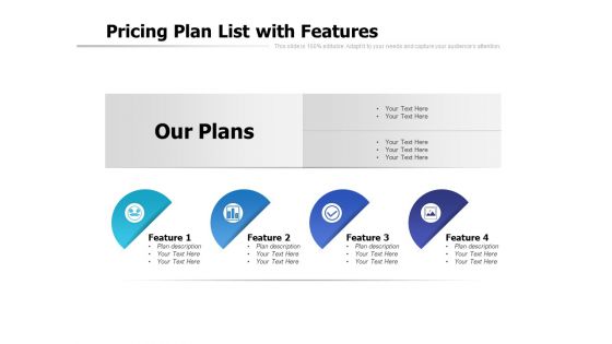 Pricing Plan List With Features Ppt PowerPoint Presentation Layouts Elements