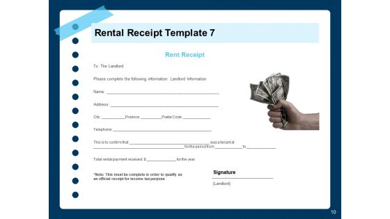 Printable Rent Receipt Template Ppt PowerPoint Presentation Complete Deck With Slides
