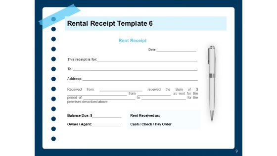 Printable Rent Receipt Template Ppt PowerPoint Presentation Complete Deck With Slides
