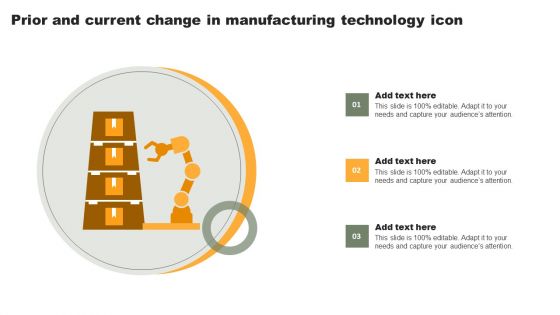 Prior And Current Change In Manufacturing Technology Icon Demonstration PDF Prior And Current Change In Manufacturing Technology Icon Demonstration PDF